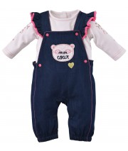 ENSEMBLE SALOPETTE  JEAN + T-SHIRT Sucre Orge