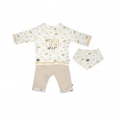 ENSEMBLE TEE SHIRT PANTALON BAVOIR GIBSON MAILLE MANCHES LONGUES NAISSANCE