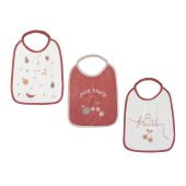 LOT DE 3 BAVOIRS ELASTIQUE OLYMPE EPONGE
