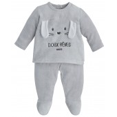 PYJAMA BEBE 2 PIECES GRIS "LAPIN"