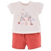 T SHIRT + SHORT VOILE COTON FILLE