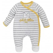 PYJAMA BEBE RAYE GRIS/ECRU