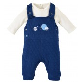 ENSEMBLE T SHIRT + SALOPETTE MOLLETONNEE BENJAMIN SUCRE D'ORGE