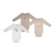 LOT DE 3 BODIES MAEL MANCHES LONGUES BEBE Sucre Orge